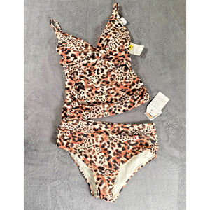 Cheetah Print Swim Tank Set, with bottoms and support underwire top